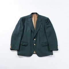 バーバリー Burberrys イングランド製 テーラードジャケット ウール100％ 深緑 金ボタン ブレザー アウター