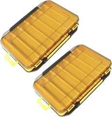 Tochi Wish 両面 ルアーケース リバーシブル 収納 ボックス 洗える 大容量 釣具 タックル 2個 セット(イエロー,  L)