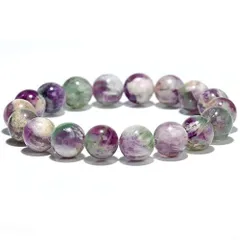  〔K1959-4〕約11mm エンジェルフェザーフローライト ブレスレット 蛍石 Angel Feather Fluorite