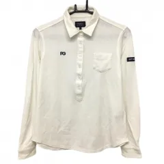【美品】パーリーゲイツ 長袖ポロシャツ アイボリー アクリル混 胸ポケット レディース 1(M) ゴルフウェア PEARLY GATES