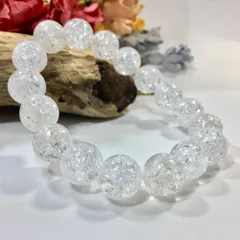 パワーストーン ブレスレット クラック水晶 12mm 天然石ブレス / メンズ レディース 男性 女性 幸運 開運 お守り(シンプル) ☆