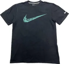 NIKE ☆ 電脳 デザイン スウォッシュ ロゴ ブラック 半袖 Tシャツ L スポーツ バスケットボール ランニング トレーニング ナイキ■S1952