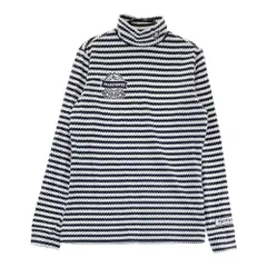 サイズ：1 PEARLY GATES パーリーゲイツ  ハイネック 長袖Tシャツ ボーダー 総柄 ホワイト系 [240101422102] ゴルフウェア レディース ストストのサムネイル