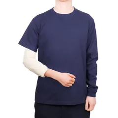 XL_ネイビー [KIRARERU] 片腕長袖Tシャツ【右側の骨折用】（男女兼用）骨折の服 腕を骨折した時の服 肩を骨折した時の服 鎖骨を骨折した時の服 (ネイビー, XL)