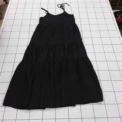 ◇ ⊂ CIAOPANIC シアー チェック ティアード ロング丈 キャミ ワンピース サイズ1 ブラック系 レディース E  【1509180008145】