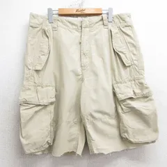 W36/古着 ギャップ GAP ショート カーゴ パンツ ショーツ メンズ リップストップ コットン ベージュ カーキ 25jul10 中古 ボトムス 短パン 