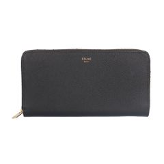 ✨極美品✨セリーヌ ラージジップウォレット レザー 金ロゴ 長財布 黒 