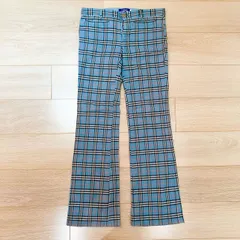 BURBERRY・バーバリーブルーレーベル・ノバチェックコットンフレアパンツ・ブルー