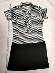 kolwin☆ポロシャツワンピース☆Mサイズ☆白黒柄レディースゴルフウェア☆