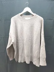 ◇ SELECT MOCA クルーネック シンプル サイドスリット 長袖 ニット セーター サイズF ブラウン系 レディース E  【1303090008796】