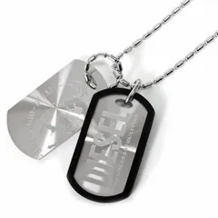 ディーゼル DIESEL ネックレス ペンダント ダブルプレート DIESELロゴ＆ブレイブマン シルバー dx0011040