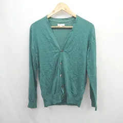 ◇ ⊂ UNITED ARROWS 綿100% ハイゲージ 長袖 カーディガン サイズS グリーン系 レディース E  【1506300029004】