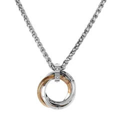 シンプル 男女兼用 シルバー ステンレス リング ペア プレゼント アクセサリー メンズ 金属アレルギー対応 ネックレス [skyna]