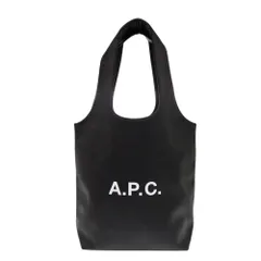 新品同様 アーペーセー Ninon small ニノン スモール フェイクレザー ポリウレタン/ポリエステル ブラック トートバッグ 黒 0811 A.P.C.
