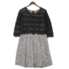 Otto Collection オットーコレクション 春夏★ 長袖 花柄 スカラップ コンビネーション ワンピース ドレス Sz.L レディース