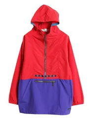 【お得なクーポン配布中!】 90s エルエルビーン ナイロン アノラック パーカー ジャケット キッズ XL メンズ M 程 古着 90年代 オールド LLBEAN ハーフジップ ブルゾン