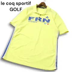 le coq sportif GOLF ルコック スポルティフ ゴルフ 春夏★ ロゴ刺繍 半袖 ポロシャツ Sz.LL メンズ 大きいサイズ 黄色