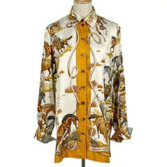 【8/23までの出品】エルメス　馬と騎手プリント長袖シャツ 8/23までの出品】エルメス 馬と騎手プリント長袖シャツ 8/23までの