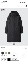 UNIQLO C】24aw新品フーデッドコートM黒モッズモンスター