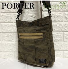 ★美品★PORTER ポーター ショルダーバッグ 斜め掛け メンズ 迷彩柄 グリーン