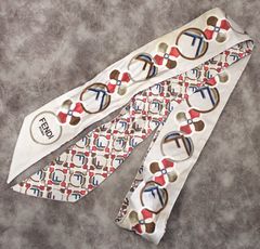 🧣【FENDI フェンディ ツイリースカーフ】バッグのアクセントにも / 首元に華やかさを添える1本✨シミあり
