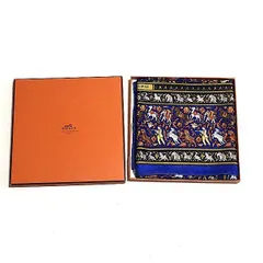 ■【美品】HERMES エルメス 大判スカーフ カレ90 ケース付き  CHASSE EN INDEフランス製シルク100%/am-A-210-5730-1.12/高級/本物/アニマル