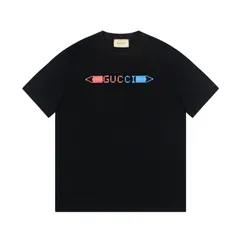 【本日限定特価】Gucci ペンシルカラーブロックプリント クルーネックTシャツ - 2色展開・サイズ選択可能 [本日特価|新品未使用品]