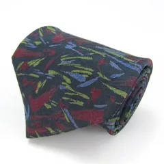 ピエールカルダン ブランド ネクタイ 総柄 パネル柄 シルク メンズ ネイビー Pierre Cardin 【中古】