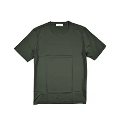 GRAN SASSO グランサッソ / マーセライズコットン 100% Tシャツ カットソー クルーネック 半袖 春夏 メンズ FILO SCOZIA ダークグリーン イタリア製 422763のサムネイル