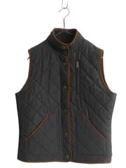 【お得なクーポン配布中!】 00s LAUREN ラルフローレン 中綿 キルティング ナイロン ベスト レディース L オールド ポロ 重ね着  前開き ハイネック スタンドカラー 黒