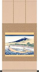 掛け軸-東海道江尻田子の浦略図（富嶽三十六景）／葛飾 北斎[飾りスタンド付き]G2-102S