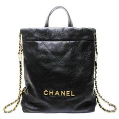 シャネル　ＣＨＡＮＥＬ　２２　キャビアスキン　　２ＷＡＹ　バックパック/ハンドバッグ　ＡＳ３８５９　ブラック　ゴールド金具