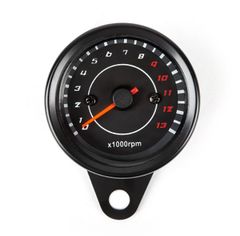 タコメーター バイク 電気式 汎用 12V パーツ カスタム おしゃれ ブラック