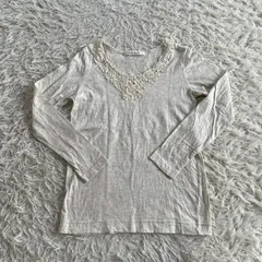 【訳あり】【激安】pual ce cin （ピュアル セ シン） コットン100％ 刺繍長袖Tシャツ ブラウス カットソー レディースフリーサイズ