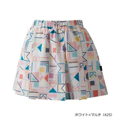 【新品】prince（プリンス） レディース ウィメンズ ストレッチスキュロット ストレッチ・吸水速乾・UPF50+・バド ハイゲージストレッチライト 素材 テニスウェア スカート風　ホワイト×マルチ　WS5306-425