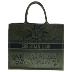 Christian Dior (クリスチャンディオール) ブックトート ラージ オリーブ カーキ キャンバス ハンドバッグ トートバッグ