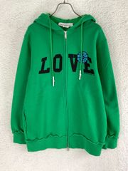 【お値引き交渉大歓迎】未使用 GOLDEN GOOSE　ゴールデングース S グリーン LOVE フーディ