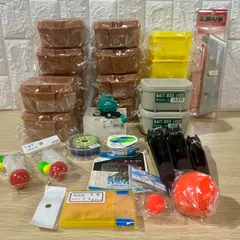 釣具まとめ売り　MEIHO　NAKAZIMA　GOSEN　FUJI　エサ箱他　仕掛け　釣り糸　釣り針　釣具　釣り用品　　釣り引退セット　※1774