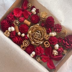 発送方法が変わりました！ドライフラワー ドライ ナッツ 木の実 詰め合わせ セットˎˊ˗ クリスマス　レッド　ナチュラルブラウン　ホワイト　クリスマスBOX  クリスマス　No.95