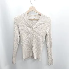 ◇ ⊇ PLST プラステ Vネック 長袖 リブニットカーディガン サイズM ベージュ レディース E  【1410100057917】