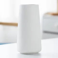 花瓶 フラワーベース 花器 セラミック ホワイトブラック おしゃれ 北欧 陶器 生け花 インテリア 家の装飾 (ホワィト-大きい(高さ:22cm))