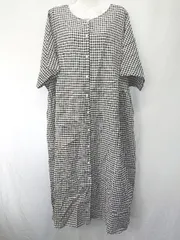 ◇ ◎ ●未使用● ⊂ SM2 前後2WAY 半袖 膝下丈 ワンピース サイズフリー オフホワイト ブラック レディース E  【1409250034039】