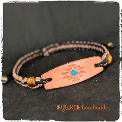 アンクレット or ブレスレット 天然石【レザーコネクト＆タイガーアイ】