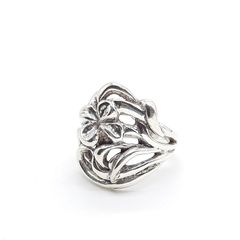 リング SILVER シルバー ハンドメイドジュエリー 透かし彫り 花 フラワー 彫刻