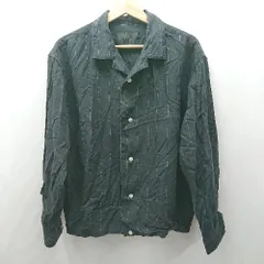 ◇ ⊇ nano universe ナノユニバース ストライプ柄 長袖 シャツ サイズL ブラック系 メンズ E  【1504240029498】