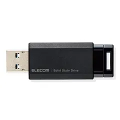 【新品・3営業日で発送】ELECOM エレコム ESD-EPK1000GBK 外付けSSD／ノック式／USB3.2(Gen2)対応／1TB／ブラック(ESD-EPK1000GBK)