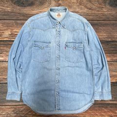 90‘s　Levi’s　ユーロ　リーバイス　デニムウエスタンシャツ　長袖シャツ　M