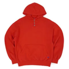 ラッセル RUSSELL 90s 90年代 ヘンリーネック スウェットパーカー HIGH COTTON フーディー 無地 ブランク MADE IN USA アメリカ製 ヴィンテージ 古着 メンズ パーカー レッド 赤 L【中古】
