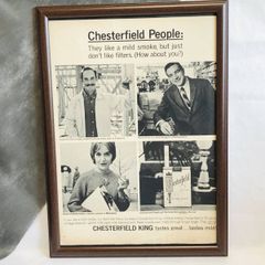 『チェスターフィールド』ビンテージ 広告　60年代　フレーム付 ポスター 当時物