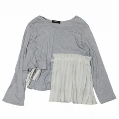 ズッカ zucca Tシャツ 長袖 ラウンドネック プリーツデザイン カットソー M グレー/8YBA5 レディースのサムネイル